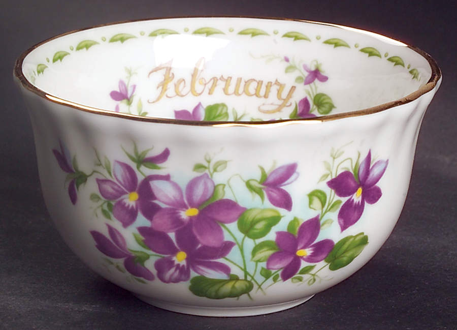 Flower of The Month (Newer, Montrose) Open Rice/Sugar Bowl by Royal Albert-1