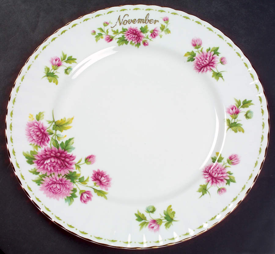 Flower of The Month (Newer, Montrose) Dinner Plate by Royal Albert-1