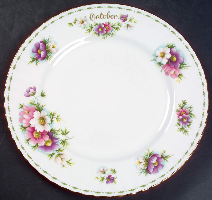 Flower of The Month (Newer, Montrose) Dinner Plate by Royal Albert-1