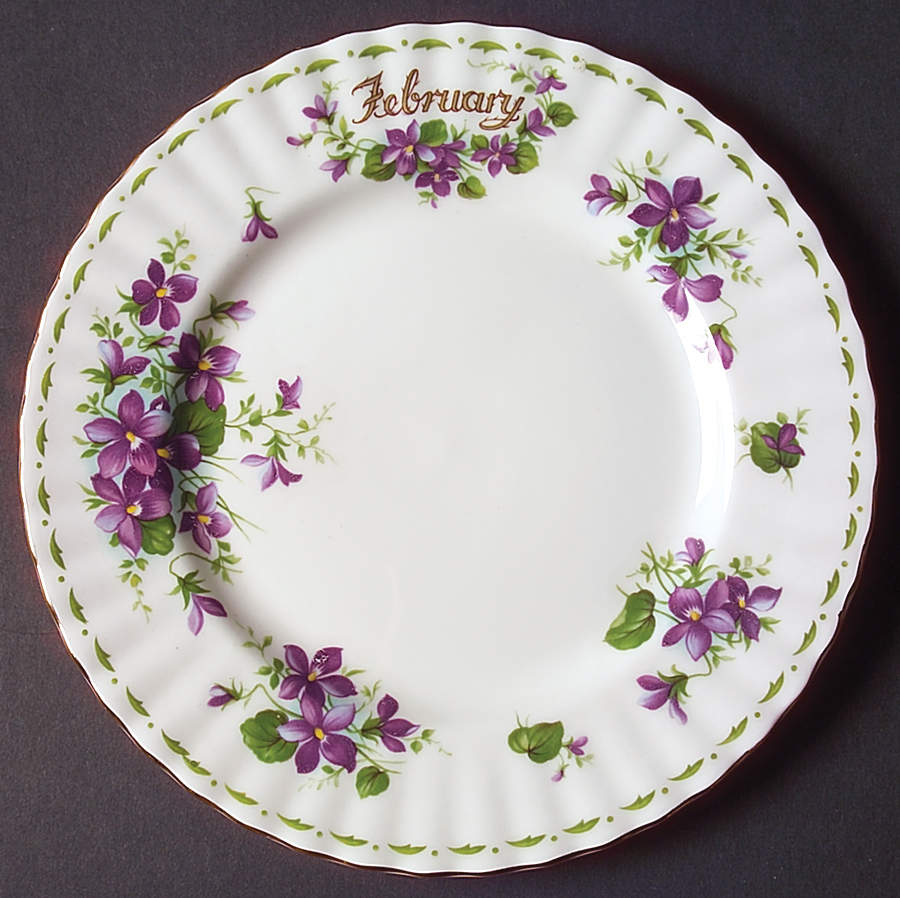 Flower of The Month (Newer, Montrose) Salad Plate by Royal Albert-1