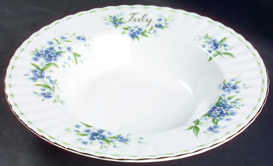 Flower of The Month (Newer, Montrose) Large Rim Soup Bowl by Royal Albert-1