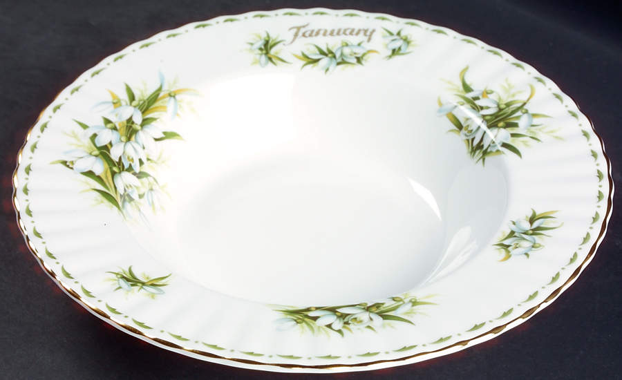 Flower of The Month (Newer, Montrose) Large Rim Soup Bowl by Royal Albert-1