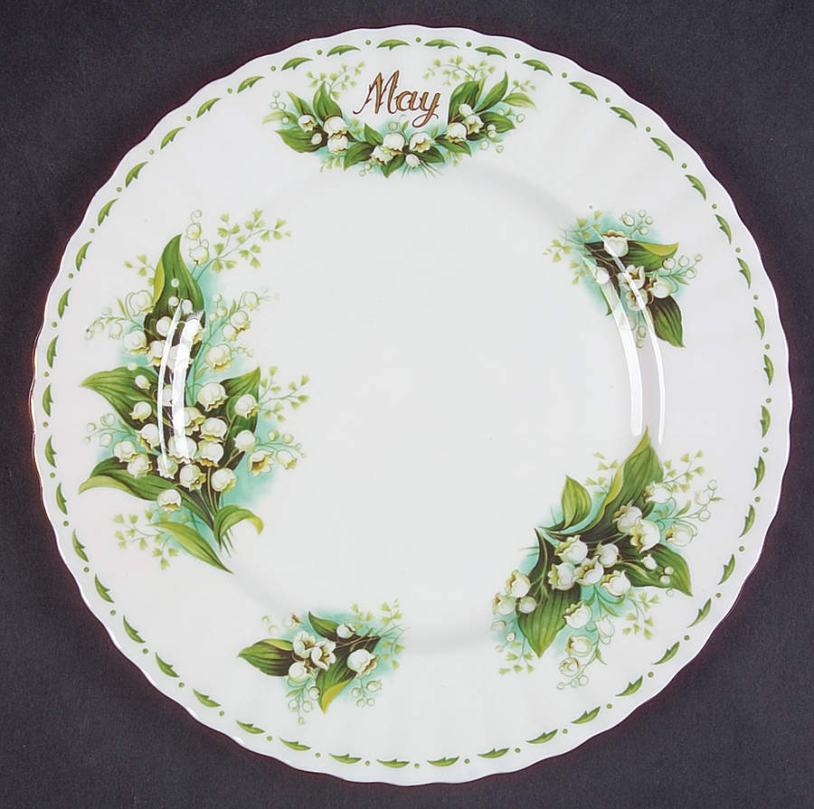 Flower of The Month (Newer, Montrose) Salad Plate by Royal Albert-1
