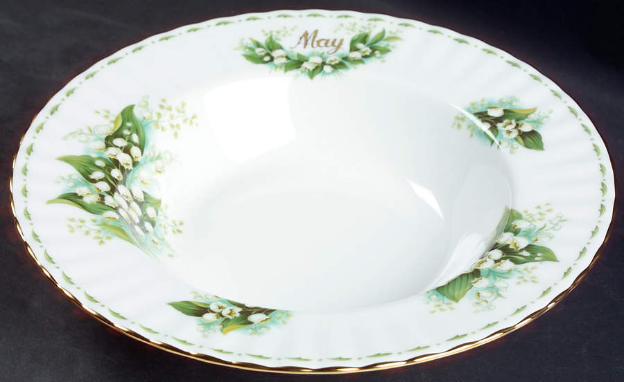 Flower of The Month (Newer, Montrose) Large Rim Soup Bowl by Royal Albert-1
