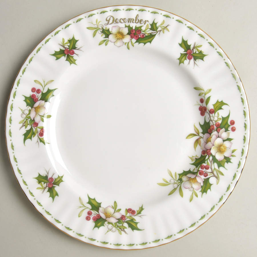 Flower of The Month (Newer, Montrose) Dinner Plate by Royal Albert-1