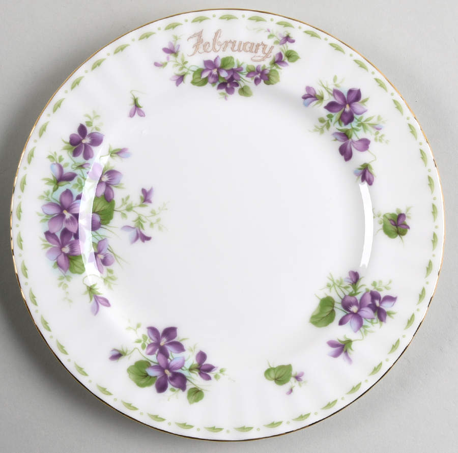 Flower of The Month (Newer, Montrose) Salad Plate by Royal Albert-1