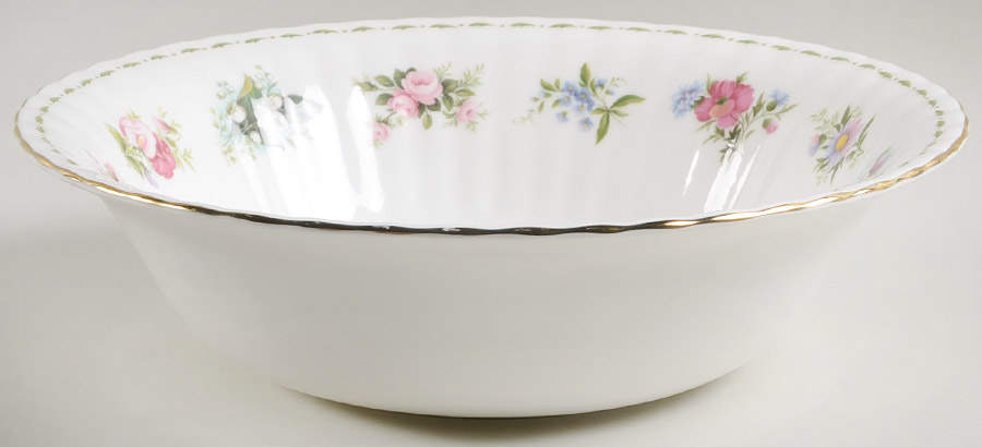 Flower of The Month (Newer, Montrose) 11" Round Vegetable Bowl by Royal Albert-1