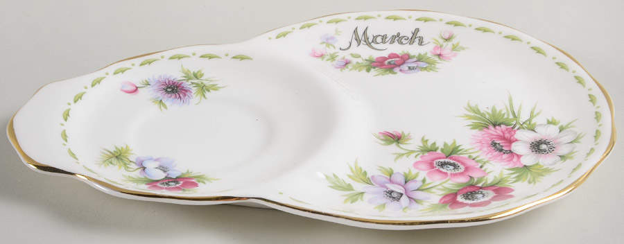 Flower of The Month (Newer, Montrose) Plate for Dessert Plate & Cup Set by Royal Albert-1