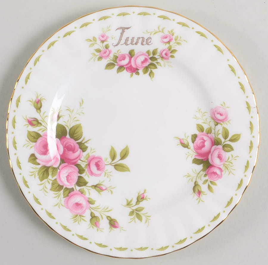Flower of The Month (Newer, Montrose) Bread & Butter Plate by Royal Albert-1