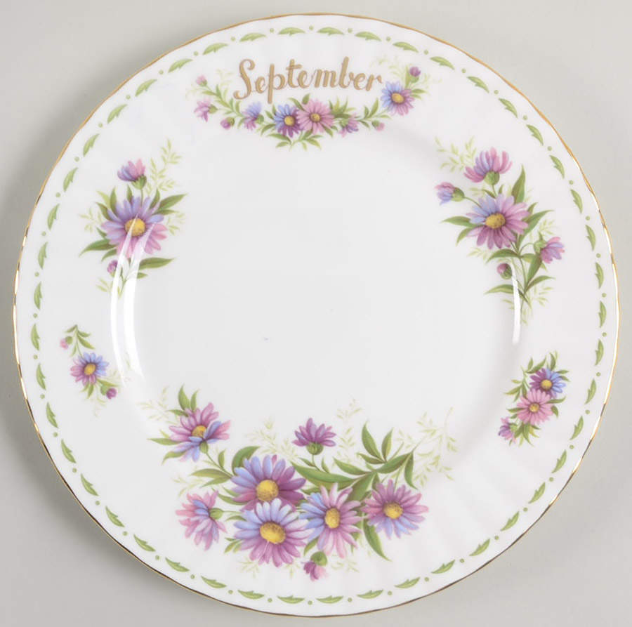 Flower of The Month (Newer, Montrose) Salad Plate by Royal Albert-1