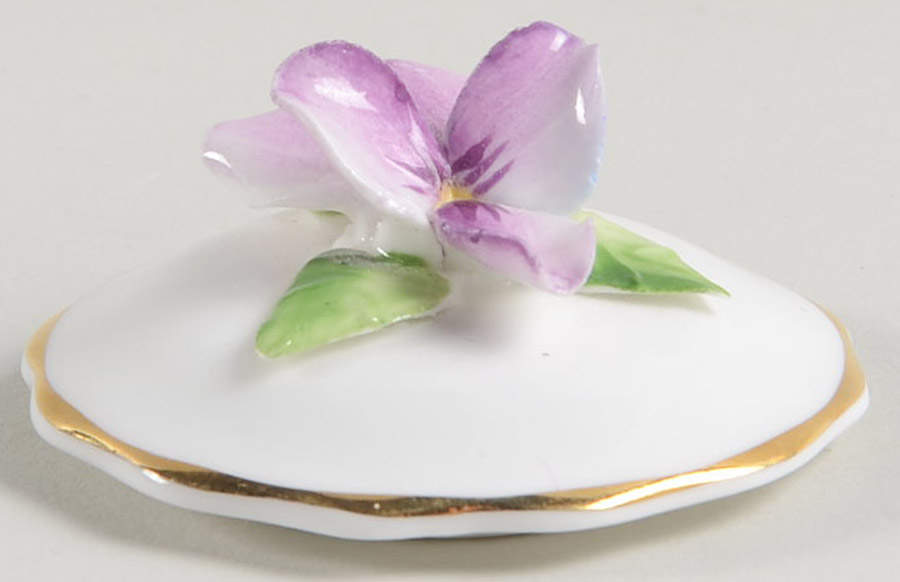 Flower of The Month (Newer, Montrose) Lid for 1" Round Box by Royal Albert-1