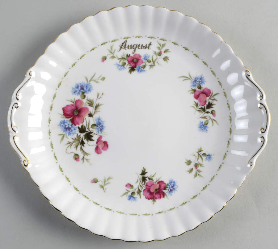 Flower of The Month (Newer, Montrose) Handled Cake Plate by Royal Albert-1