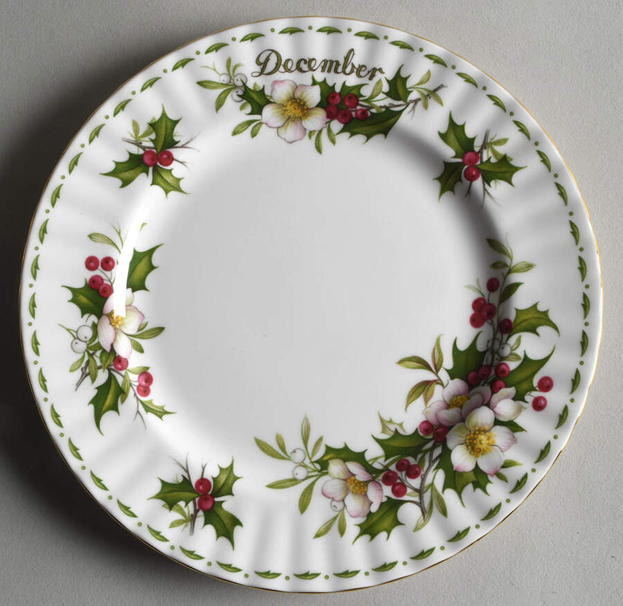 Flower of The Month (Newer, Montrose) Salad Plate by Royal Albert-1