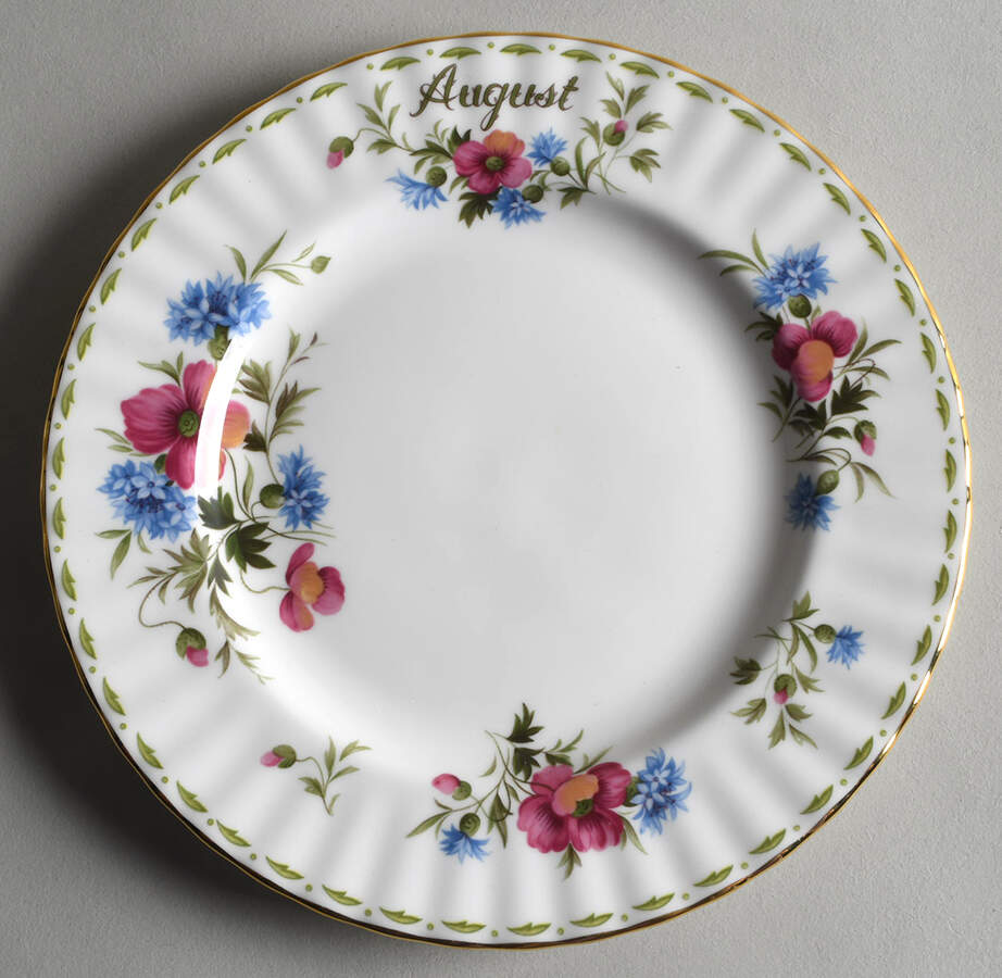 Flower of The Month (Newer, Montrose) Salad Plate by Royal Albert-1