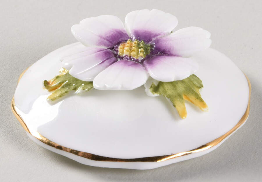Flower of The Month (Newer, Montrose) Lid for 1" Round Box by Royal Albert-1