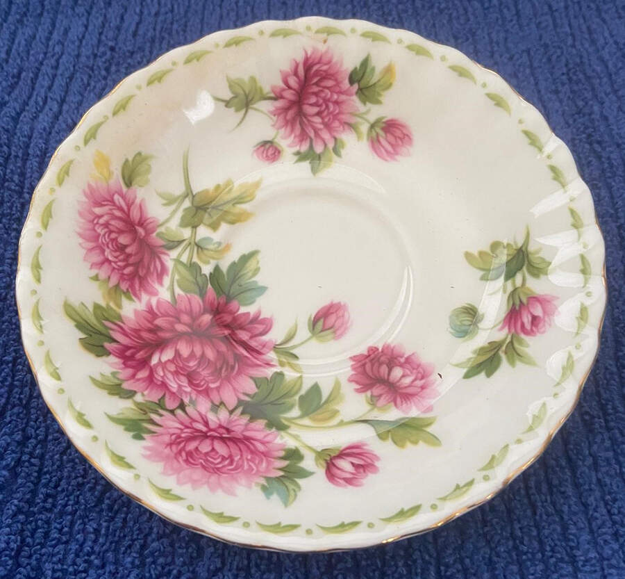 Flower of The Month (Newer, Montrose) Saucer for Footed Cup by Royal Albert-1