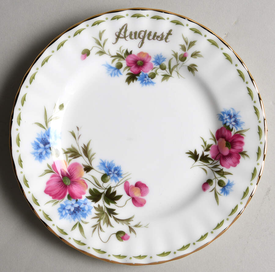 Flower of The Month (Newer, Montrose) Bread & Butter Plate by Royal Albert-1