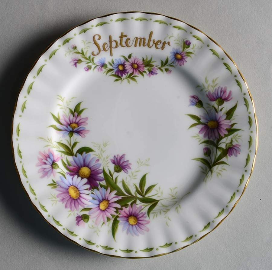 Flower of The Month (Newer, Montrose) Bread & Butter Plate by Royal Albert-1