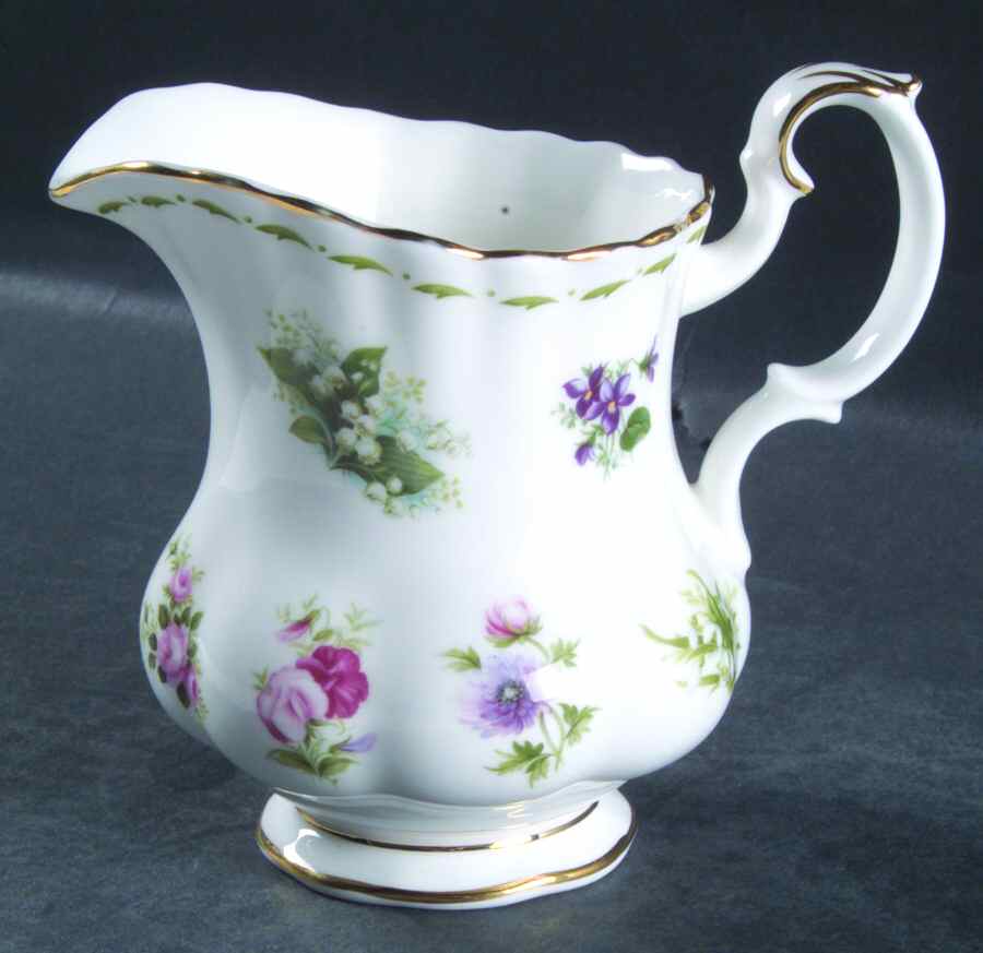 Flower of The Month (Newer, Montrose) Creamer by Royal Albert-1