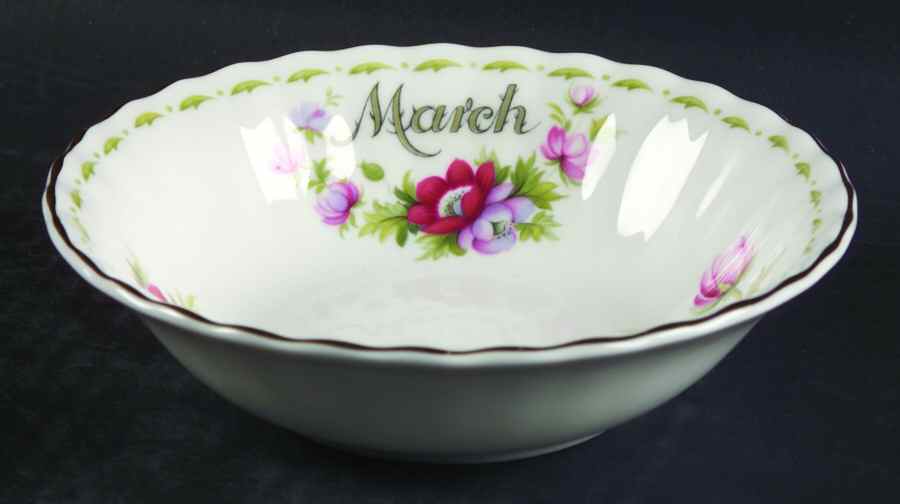 Flower of The Month (Newer, Montrose) Fruit/Dessert (Sauce) Bowl by Royal Albert-1