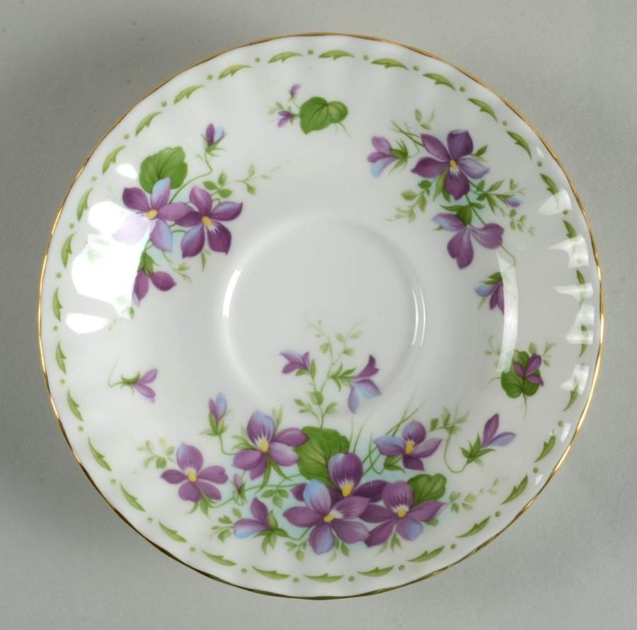 Flower of The Month (Newer, Montrose) Saucer for Footed Cup by Royal Albert-1