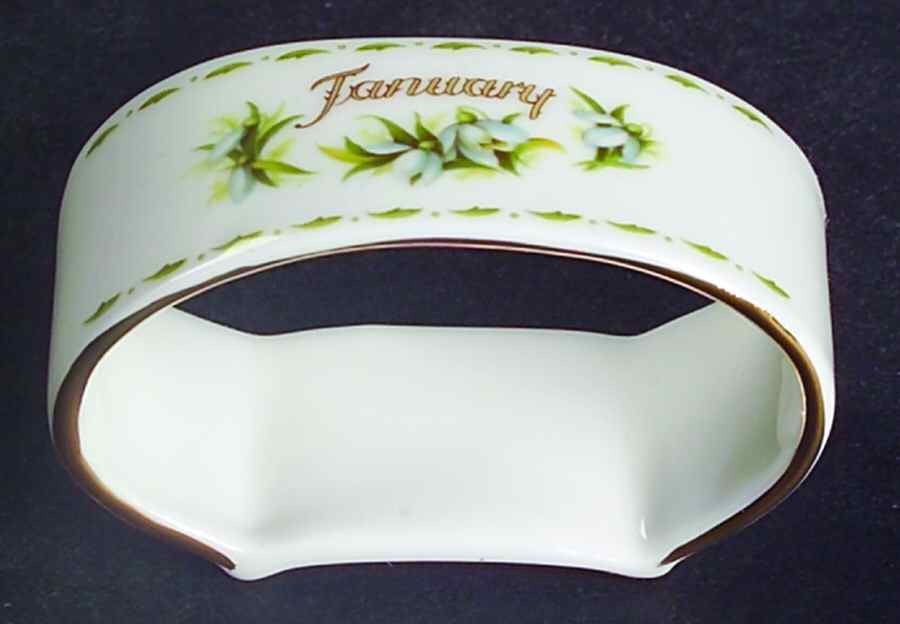 Flower of The Month (Newer, Montrose) Napkin Ring by Royal Albert-1
