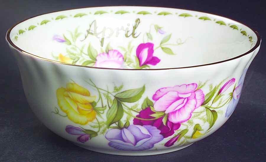Flower of The Month (Newer, Montrose) Oatmeal Bowl by Royal Albert-1