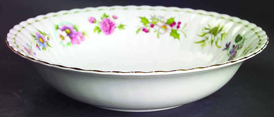 Flower of The Month (Newer, Montrose) 9" Round Vegetable Bowl by Royal Albert-1