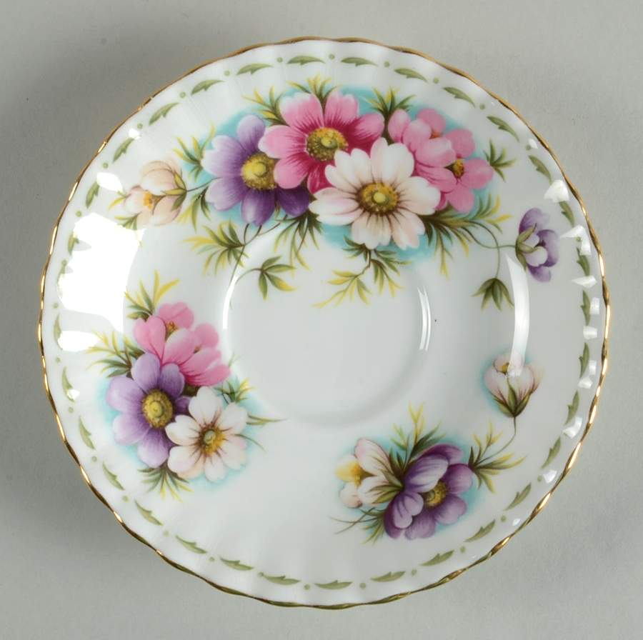 Flower of The Month (Newer, Montrose) Saucer for Footed Cup by Royal Albert-1