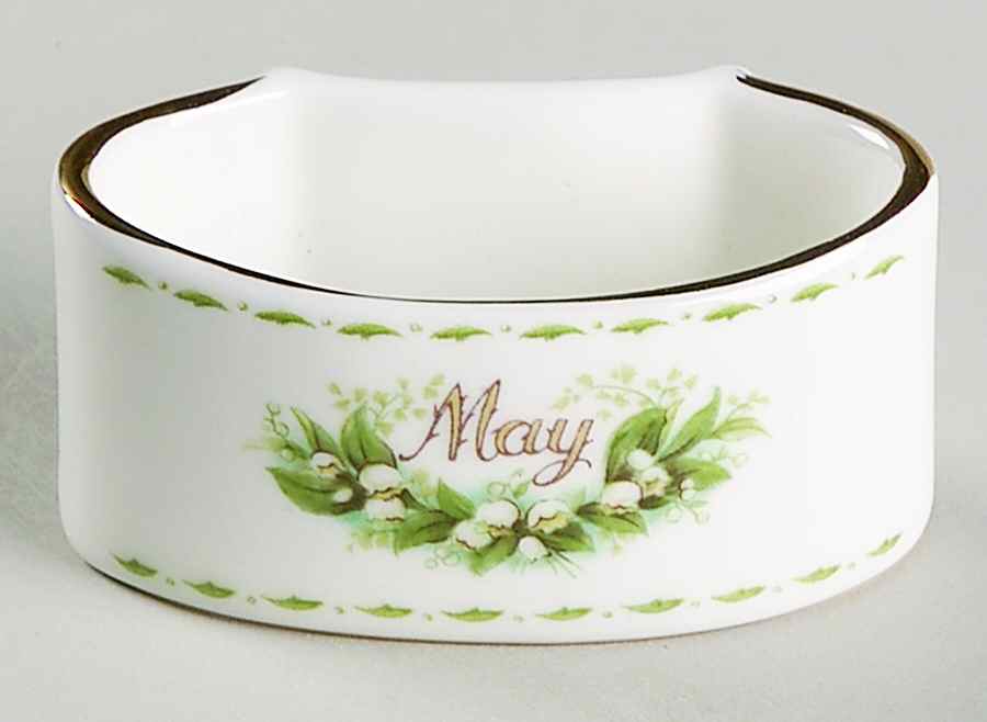 Flower of The Month (Newer, Montrose) Napkin Ring by Royal Albert-1