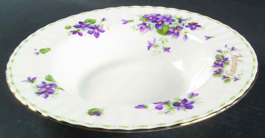 Flower of The Month (Newer, Montrose) Large Rim Soup Bowl by Royal Albert-1