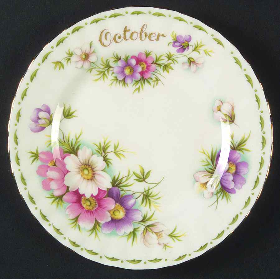Flower of The Month (Newer, Montrose) Bread & Butter Plate by Royal Albert-1