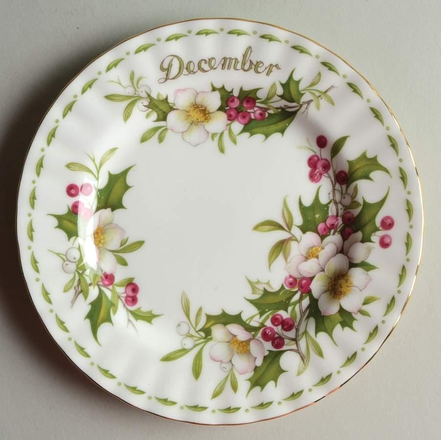 Flower of The Month (Newer, Montrose) Bread & Butter Plate by Royal Albert-1