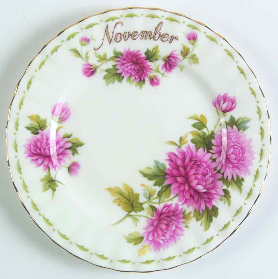 Flower of The Month (Newer, Montrose) Bread & Butter Plate by Royal Albert-1