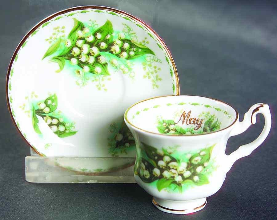 Flower of The Month (Newer, Montrose) Footed Toy Cup and Saucer Set by Royal Albert-1