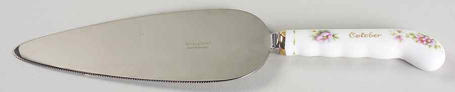 Flower of The Month (Newer, Montrose) Pie Server with Stainless Blade by Royal Albert-1