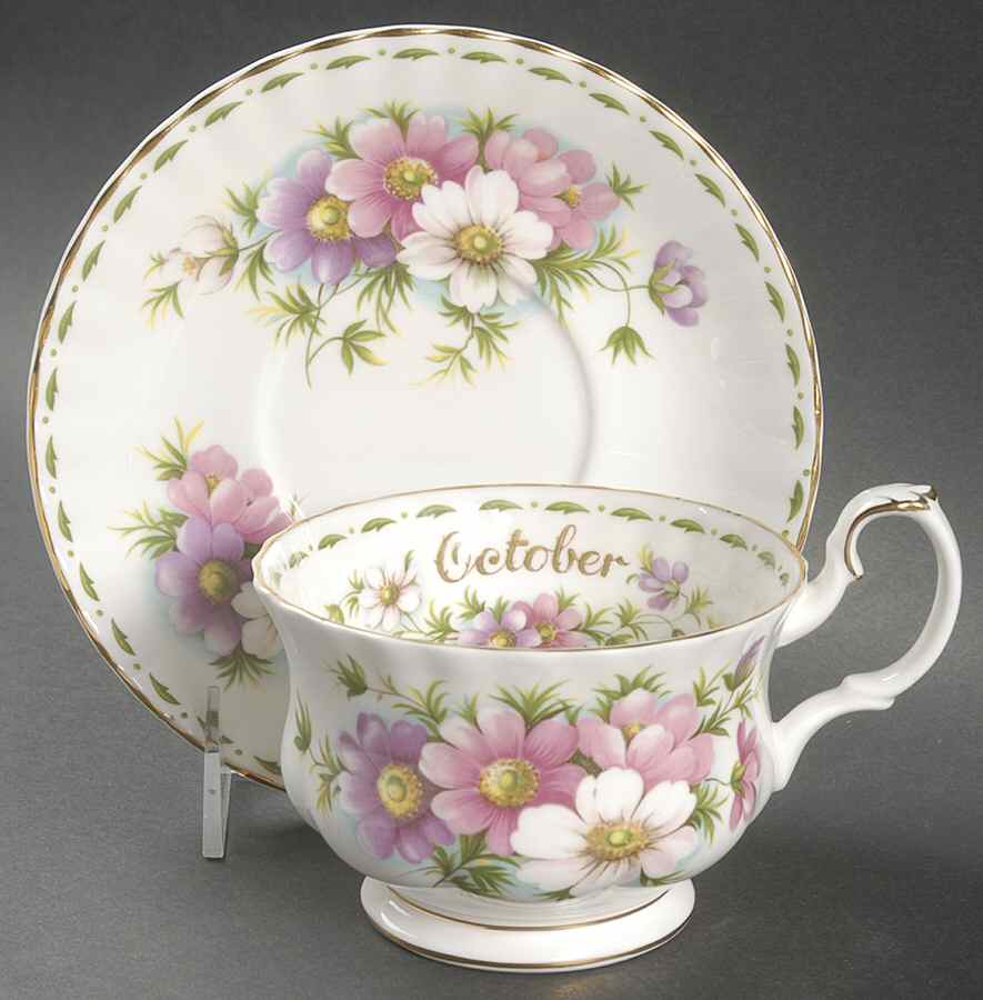 Flower of The Month (Newer, Montrose) Breakfast Cup & Saucer Set by Royal Albert-1