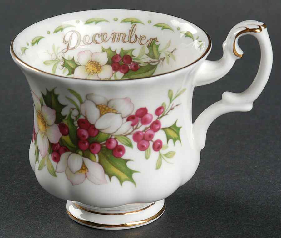 Flower of The Month (Newer, Montrose) Footed Demitasse Cup by Royal Albert-1