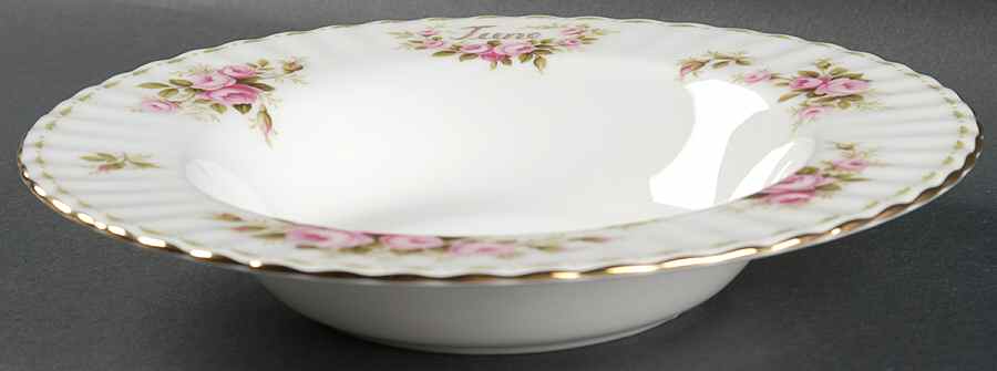 Flower of The Month (Newer, Montrose) Large Rim Soup Bowl by Royal Albert-1
