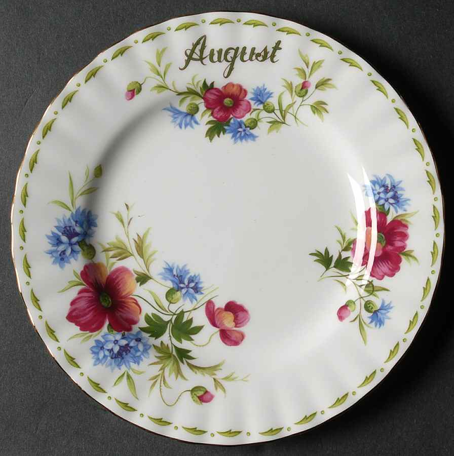Flower of The Month (Newer, Montrose) Bread & Butter Plate by Royal Albert-1
