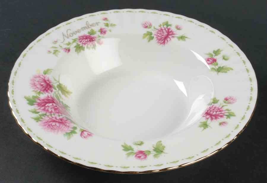 Flower of The Month (Newer, Montrose) Large Rim Soup Bowl by Royal Albert-1