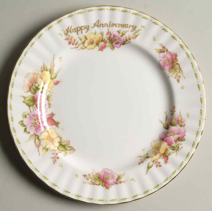 Flower of The Month (Newer, Montrose) Salad Plate by Royal Albert-1