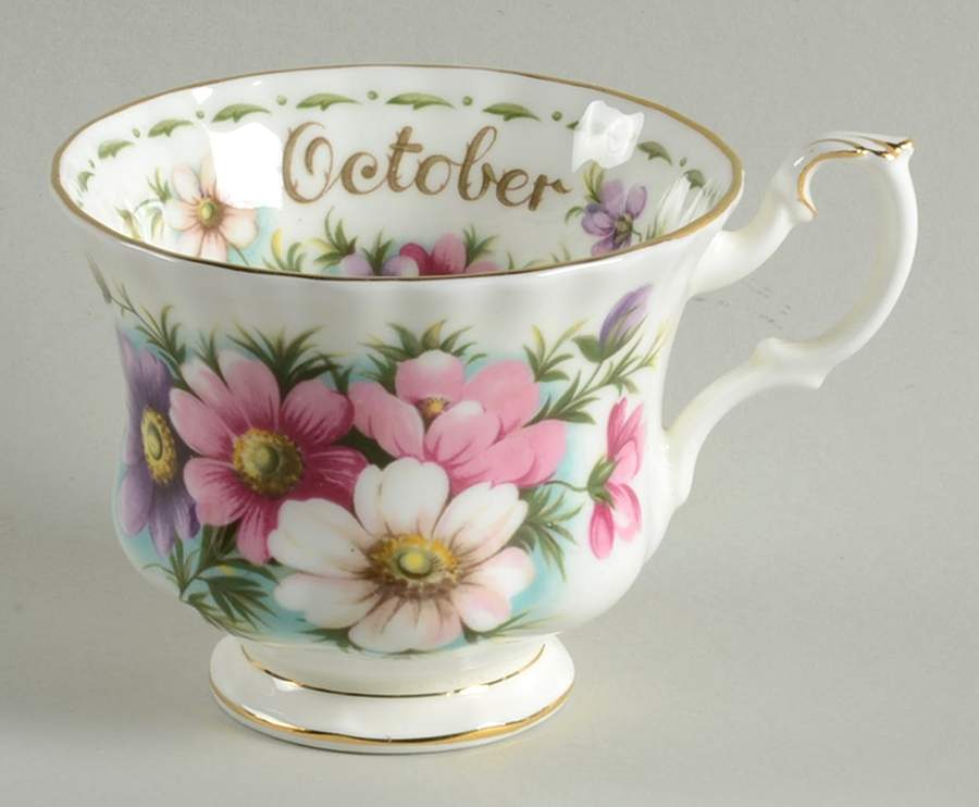 Flower of The Month (Newer, Montrose) Footed Cup by Royal Albert-1
