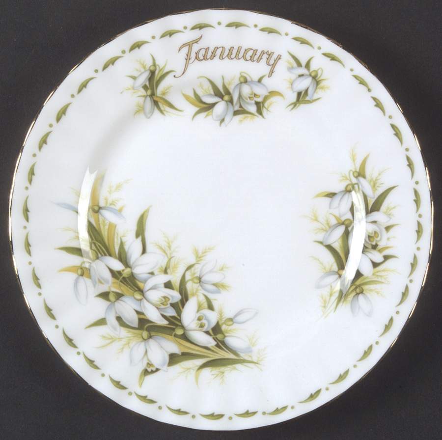 Flower of The Month (Newer, Montrose) Bread & Butter Plate by Royal Albert-1