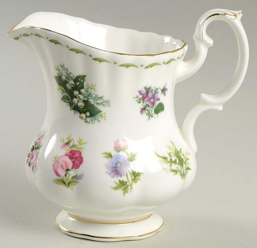 Flower of The Month (Newer, Montrose) Creamer by Royal Albert-1