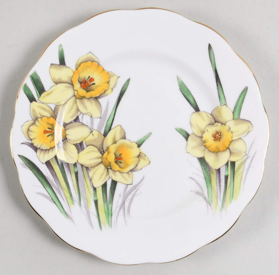 Flower of The Month (Older, Hampton) Bread & Butter Plate by Royal Albert-1