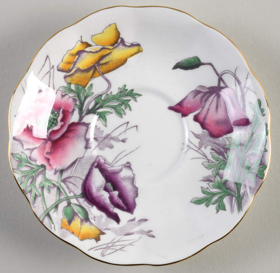 Flower of The Month (Older, Hampton) Saucer for Footed Cup by Royal Albert-1