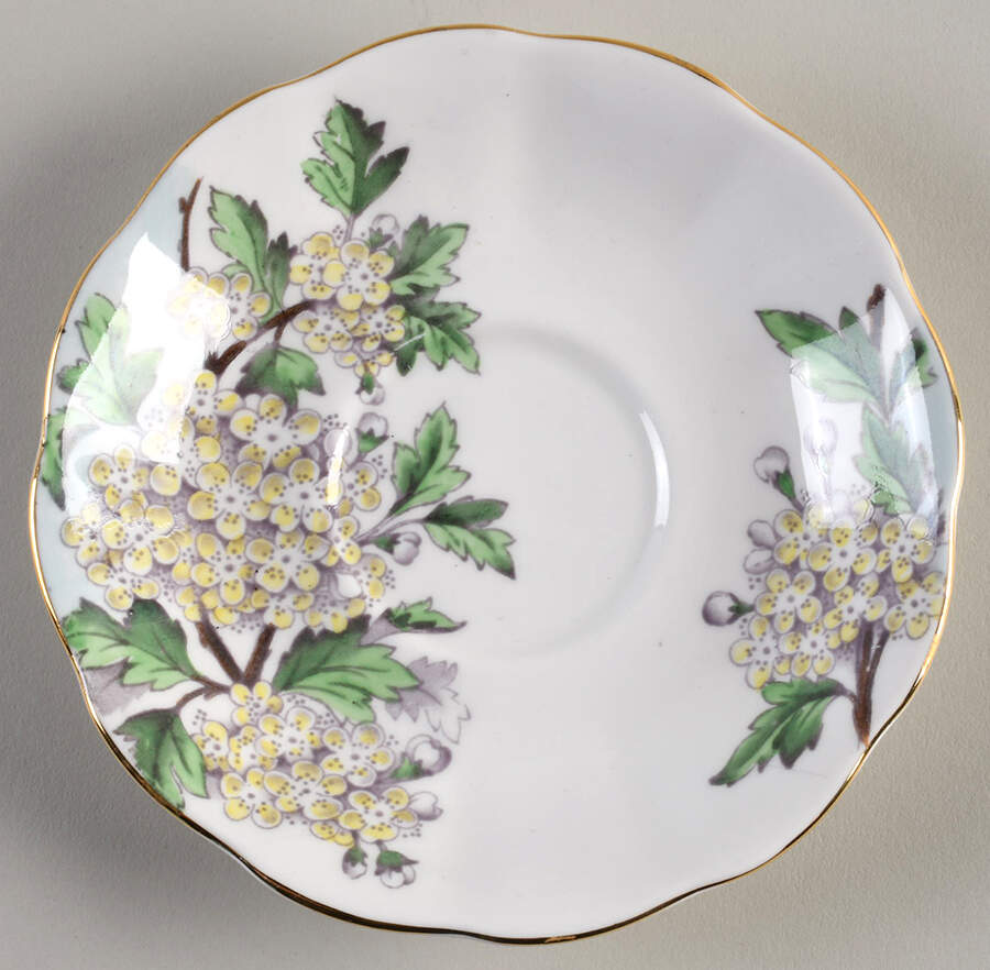 Flower of The Month (Older, Hampton) Saucer for Footed Cup by Royal Albert-1