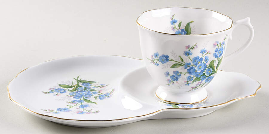 Forget Me Not Snack Plate & Cup Set by Royal Albert-1