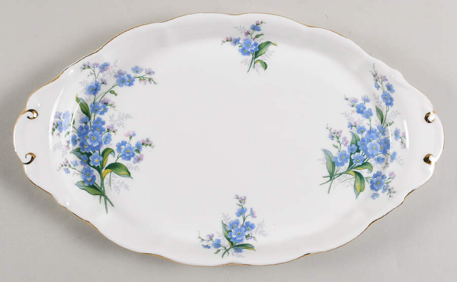 Forget Me Not Tray for Creamer & Sugar with Lid by Royal Albert-1